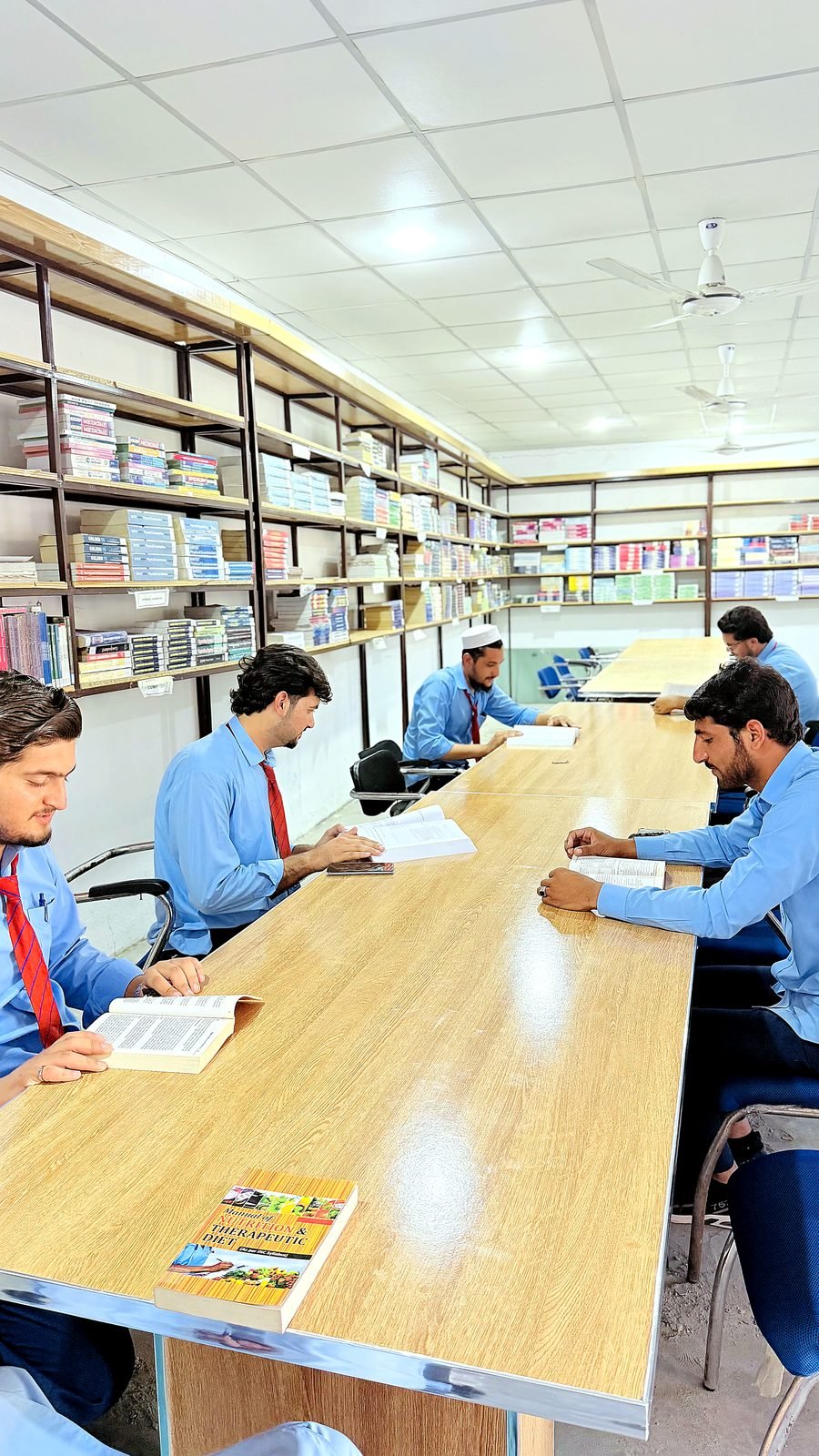 Students studying in the library